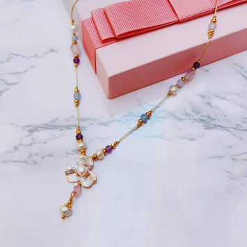 Violet Hues Blossom Necklace