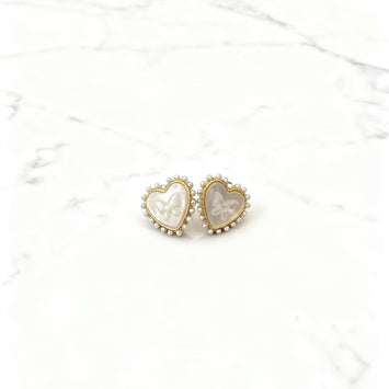Shell love heart earrings