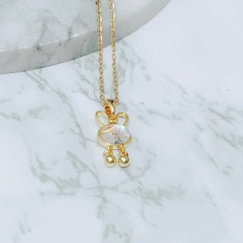 Iridescent Bunny Necklace