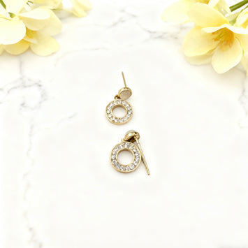 Stone with hanging circle earrings