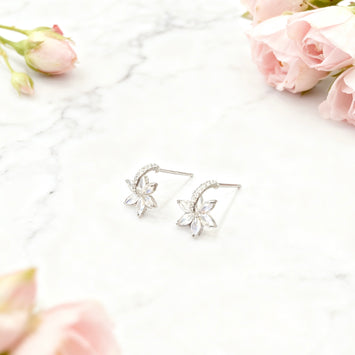 Crystal flower earrings