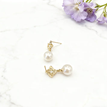 Sparkle pearl drop earrings