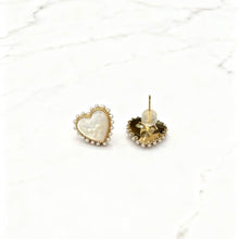 Shell love heart earrings