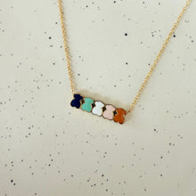 Rainbow bear necklace