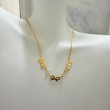 Triple bow necklace