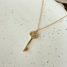 Flower key necklace