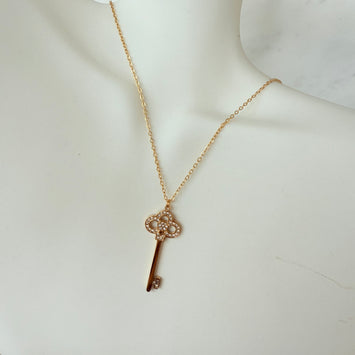 Flower key necklace