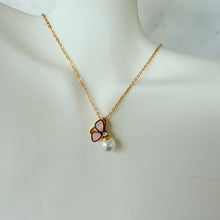 Pink wing necklace