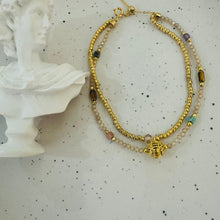 Double layer gemstone bracelet