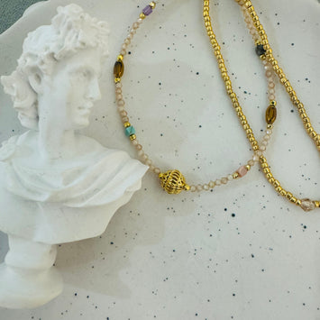 Double layer gemstone bracelet