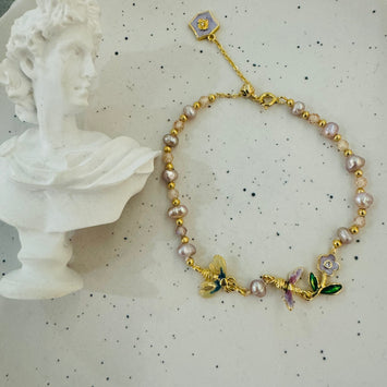 Purple pearl bracelet