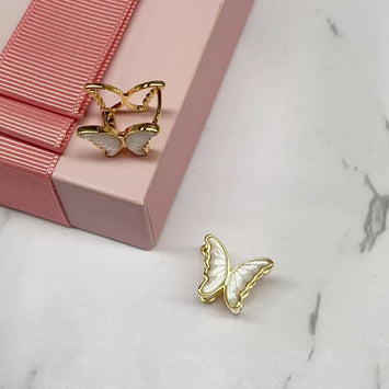 Butterfly Shell Hoop Earrings