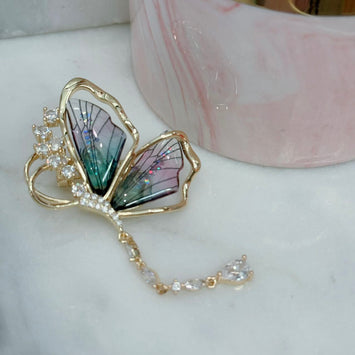 Purple butterfly brooch