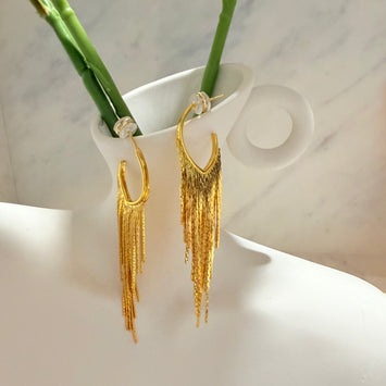Hanging tassels earrings