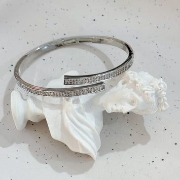 Sliver diamond bangle