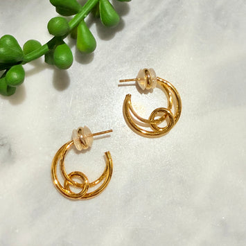 Golden moon earrings