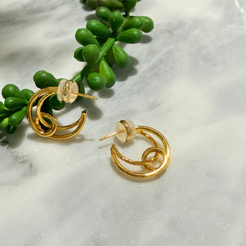 Golden moon earrings