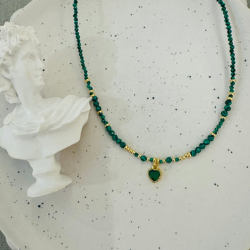 Green heart necklace