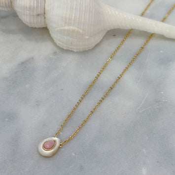 Pink drop necklace