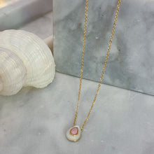 Pink drop necklace