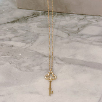 Diamond key necklace