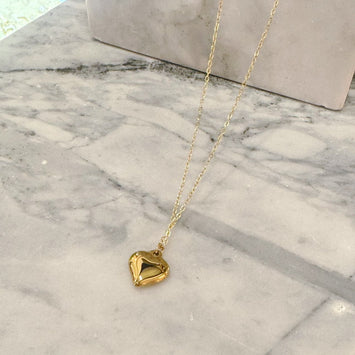 Gold love heart necklace