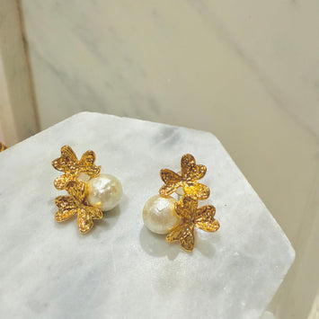 Double flower earrings
