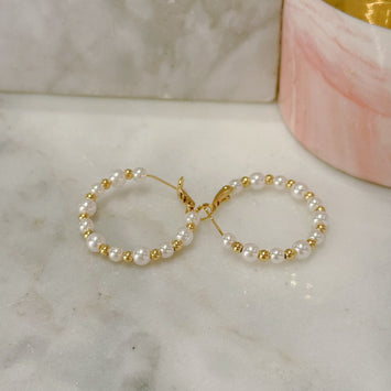 Pearl hoop earrings