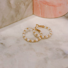 Pearl hoop earrings