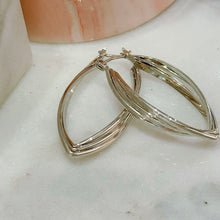 Sliver drop hoop earrings