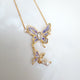 Violet Butterfly Drop Necklace