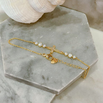 Diamond cross bracelet