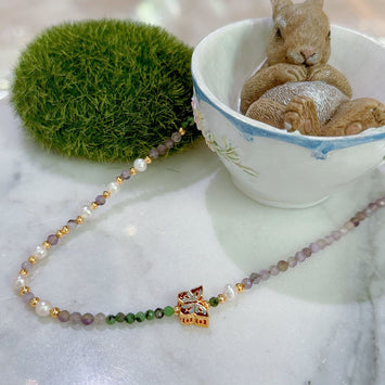 Amethyst and butterfly necklace