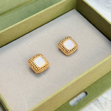 Shell square earrings
