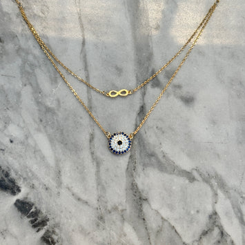 Evil eye with infinity necklace