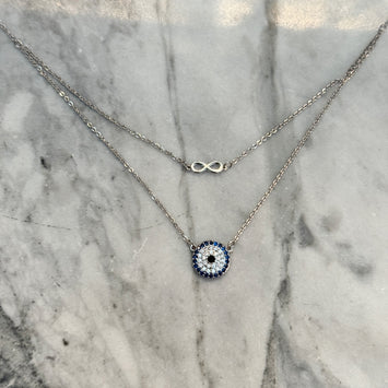 Evil eye with infinity necklace