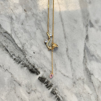 Golden rose necklace