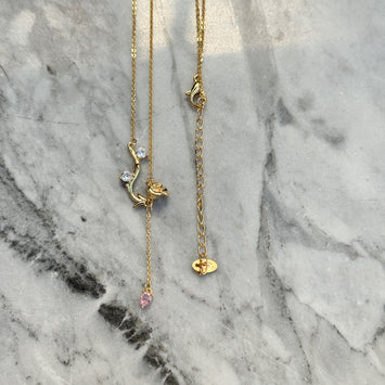 Golden rose necklace