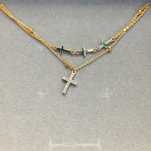 Double layer cross bracelet