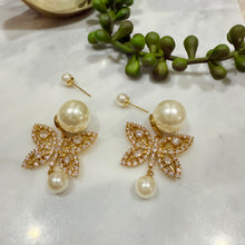 Hanging diamond butterfly earrings
