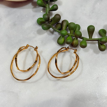 Double loop hoop earrings