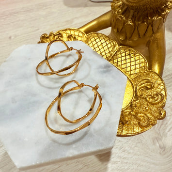 Double loop hoop earrings