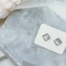 Sliver square earrings