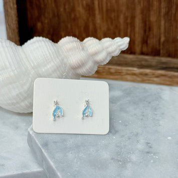Blue tail earrings