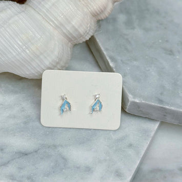 Blue tail earrings