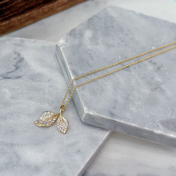 Golden leaf necklace