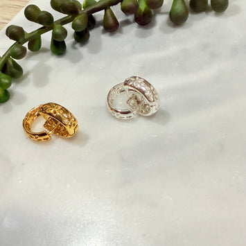 Carved hoop earrings