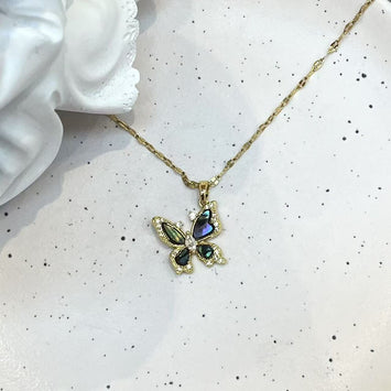 Shell butterfly necklace