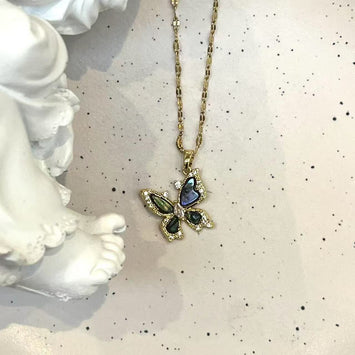 Shell butterfly necklace