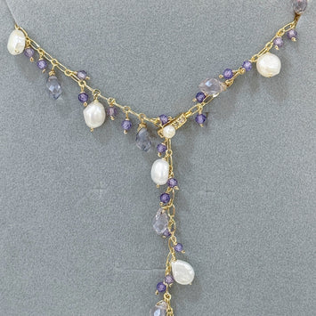 Amethyst and pearl necklace